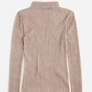 J. Crew  Sheer long-sleeve turtleneck in metallic